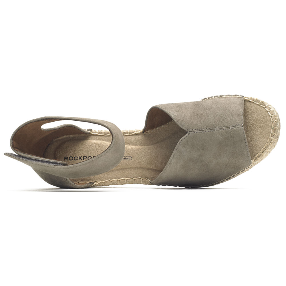 Rockport Sandaler Dame Grå - Marah Peep Toe Espadrille - PMYD52874
